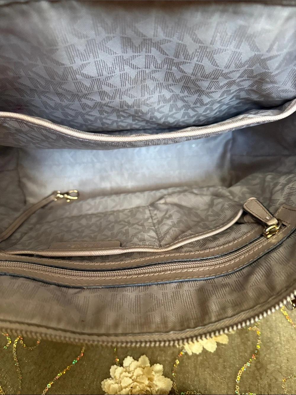 Michael Kors Blush Pink Saffiano Tote with Gold Accents